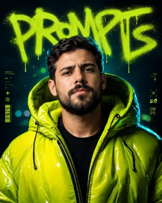 Modelo de referência: capa tipográfica neon